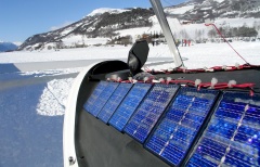 Panneaux solaires sur glace